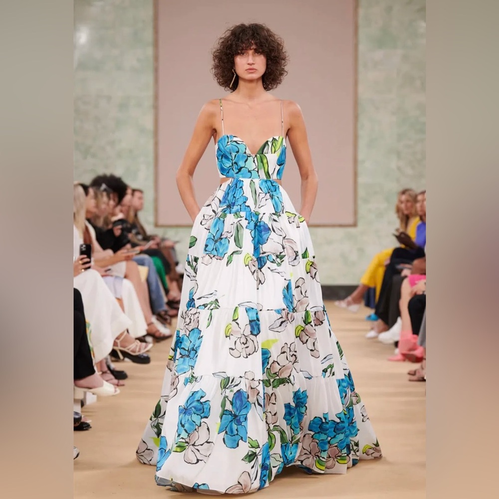 AJE Botanical Tiered Maxi Dress - COOL CAMELLIA US4